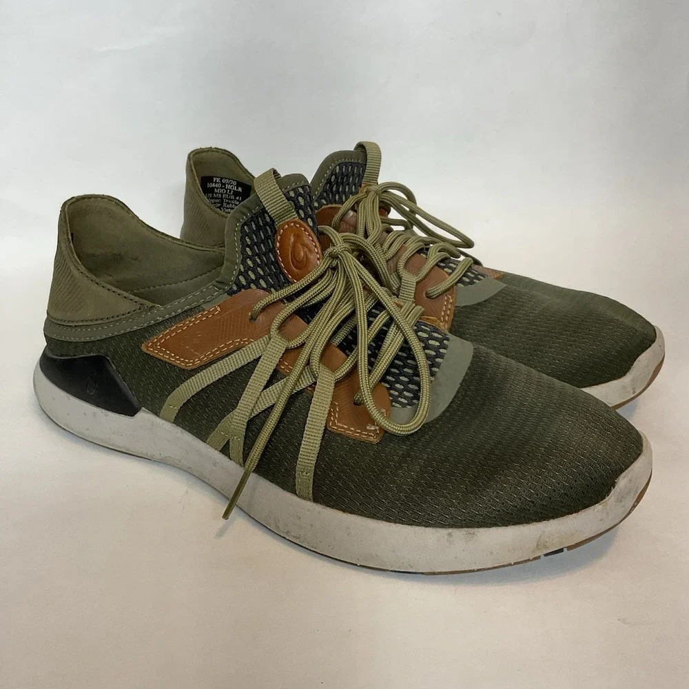 Olukai Mio Li Men's Size 8 /41 Hunter Green Lava Rock Lightweight Shoes Sneakers
